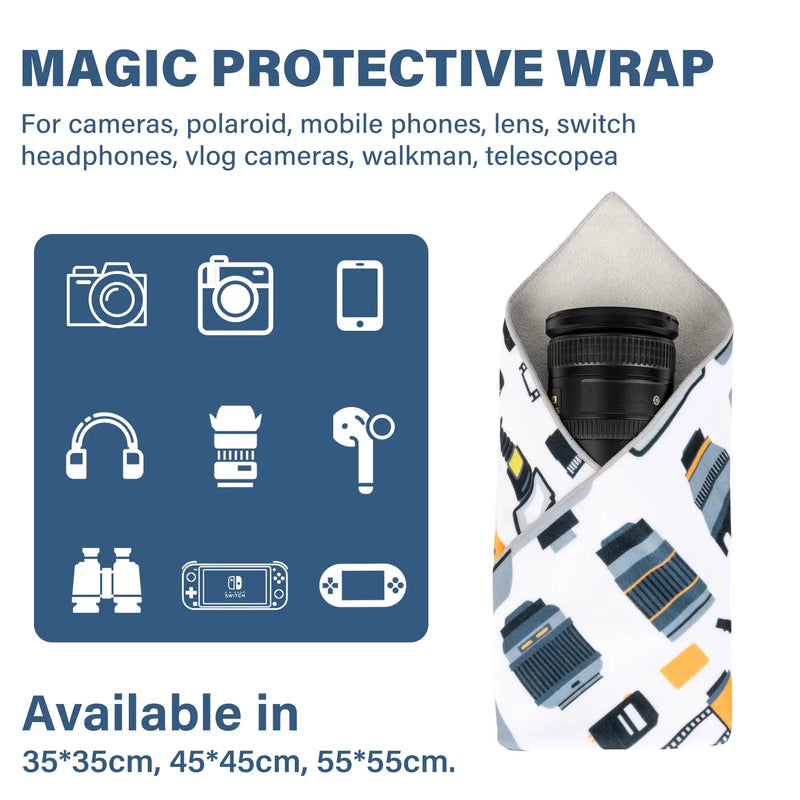 Walking Way 35CM Magic Self-Adhesive Camera Wrap – Universal Scratch-Resistant Cloth for Lenses