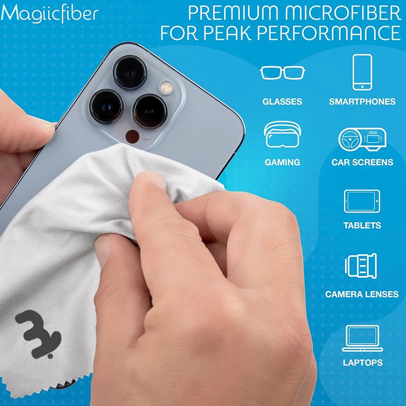 MagicFiber Microfiber Cleaning Cloths – 2-Pack for Phones, Glasses, Lenses, Screens, and More