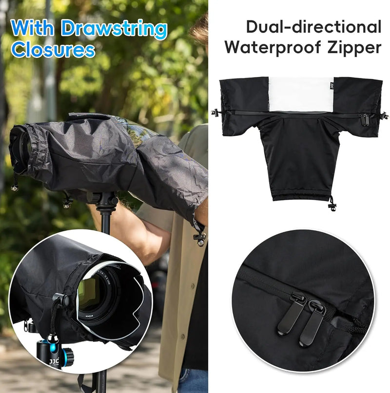 JJC Waterproof Camera Rain Cover for DSLR – Rain & Dust Protection for Canon, Nikon, Sony, Olympus