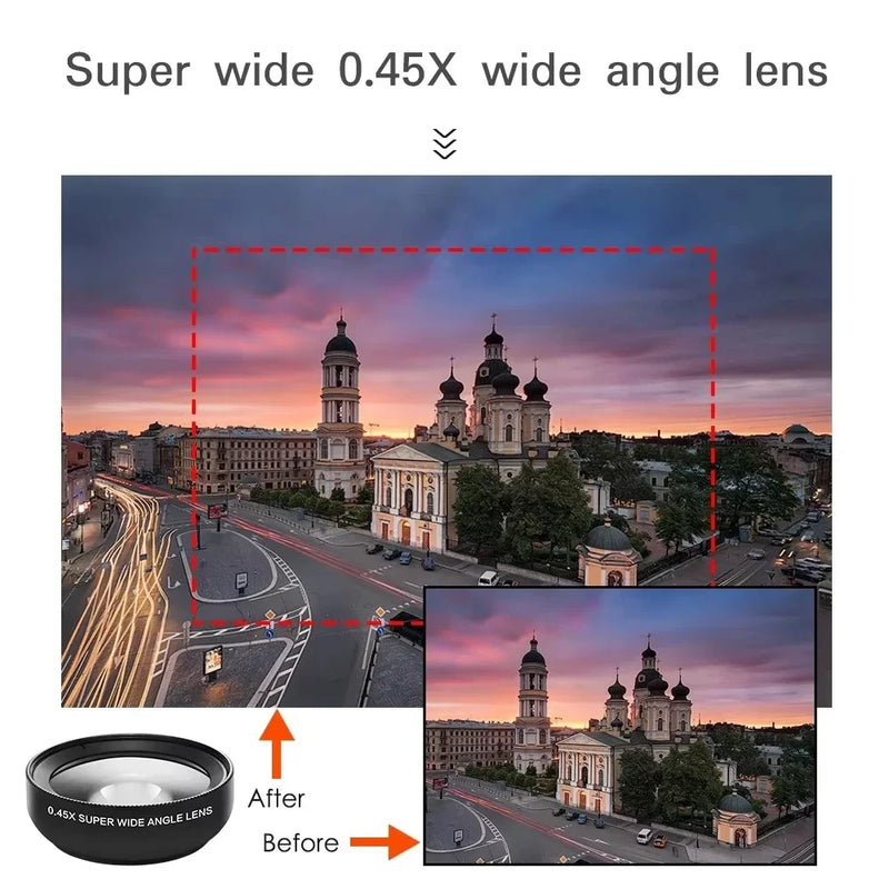 TIDOVE 2-in-1 37mm Wide-Angle & Macro HD Lens Clip – 0.45x 49UV Super Wide for iPhone & Smartphones