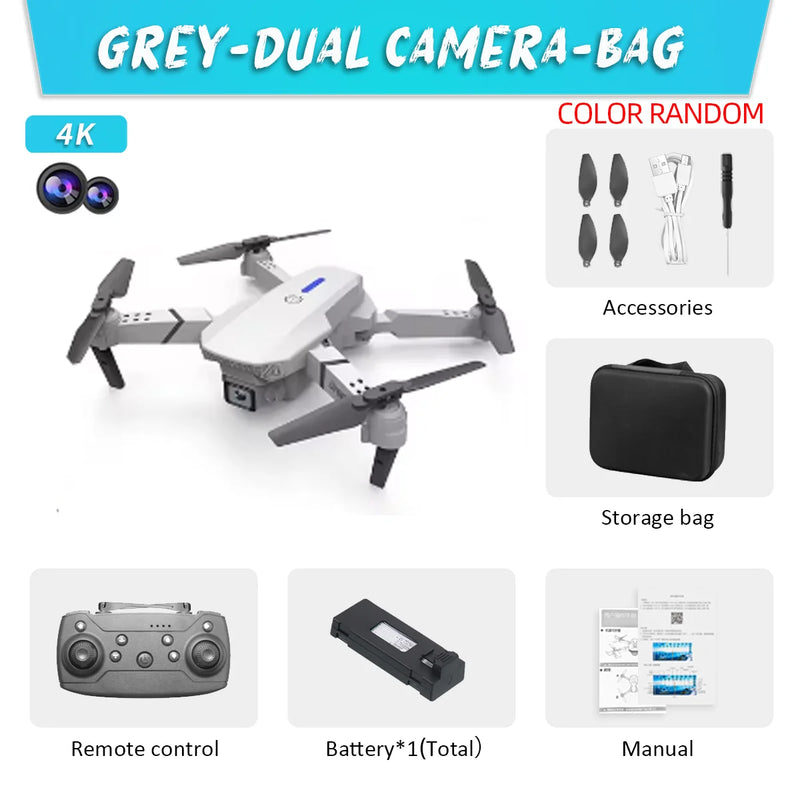 KBDFA E88 4K Camera Drone – Quadcopter, WiFi FPV, Dual Camera, Altitude Hold, One-Key Return