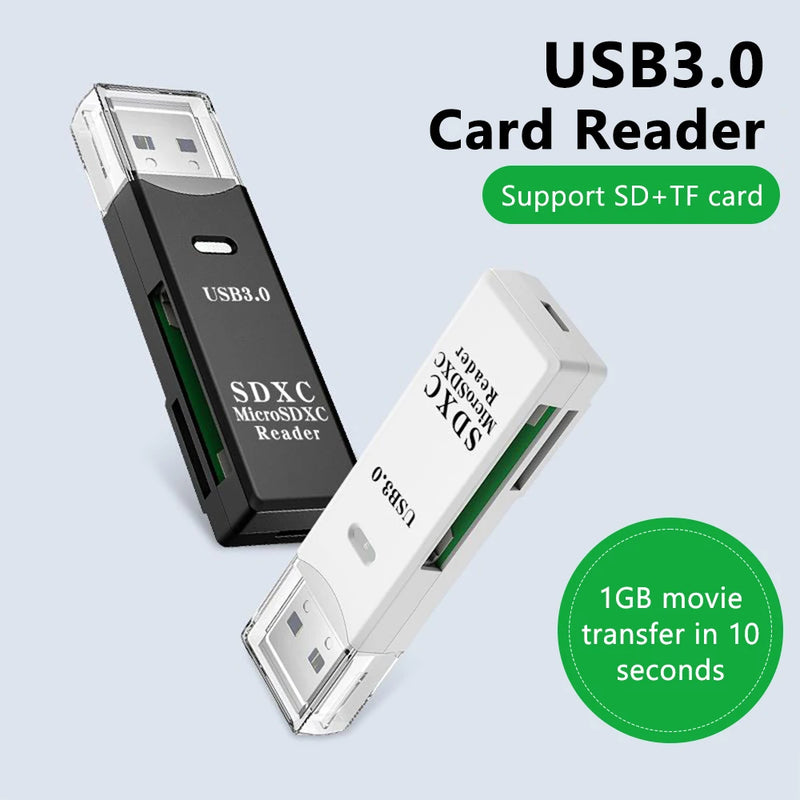 ELOUGH 2-in-1 USB 3.0 Card Reader – High-Speed Micro SD & TF Memory Card Adapter for PC & Laptop