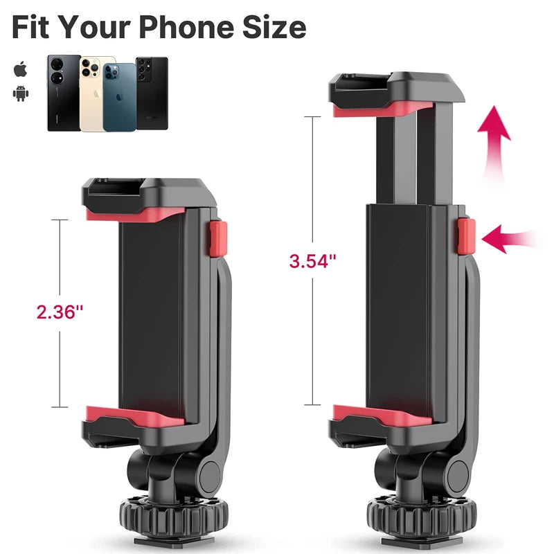 Ulanzi ST-06S 360° Rotatable Phone Holder for Vlog Shooting with Cold Shoe Mounts Vertical Shooting