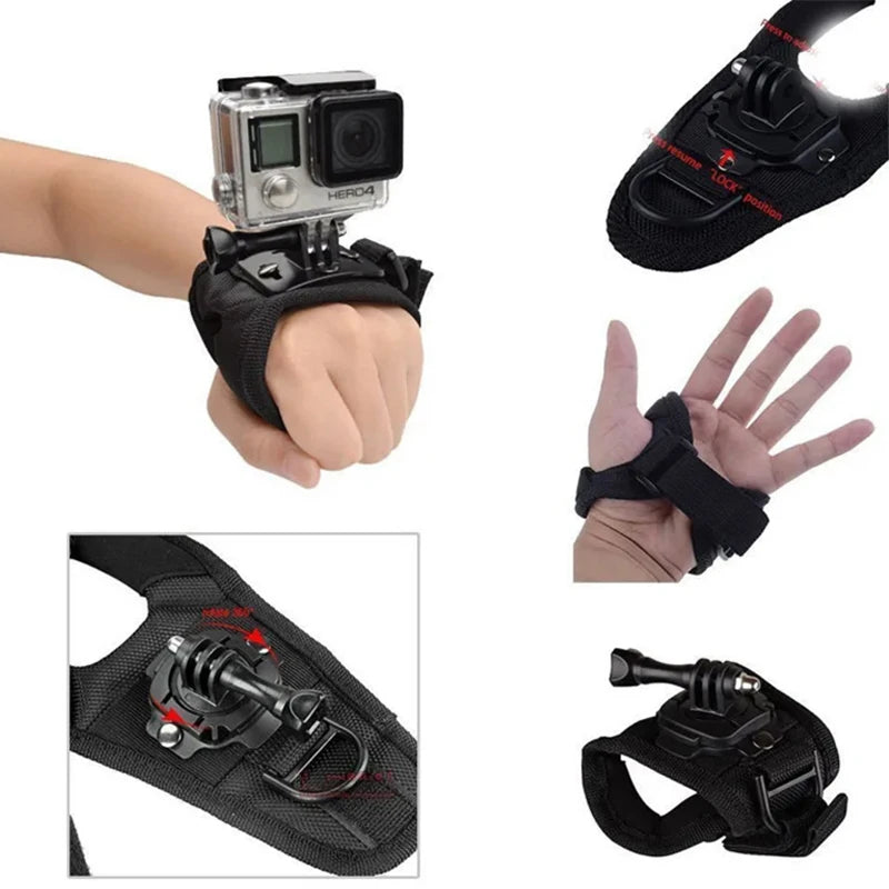 SZKOSTON Wrist Strap & Palm Mount – 360° Ankle, Cycling Holder for GoPro, Insta360, DJI Action