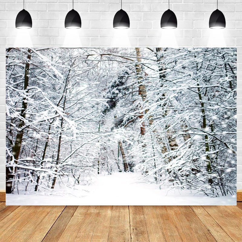 Winter Forest Photography Backdrop for Christmas, Kids, and Baby Photoshoots Landscape Background