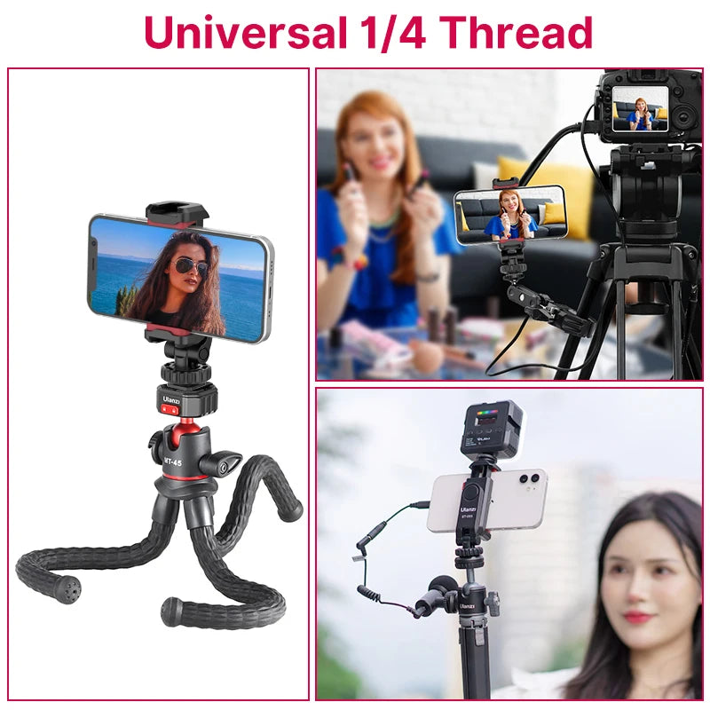 Ulanzi ST-06S 360° Rotatable Phone Holder for Vlog Shooting with Cold Shoe Mounts Vertical Shooting