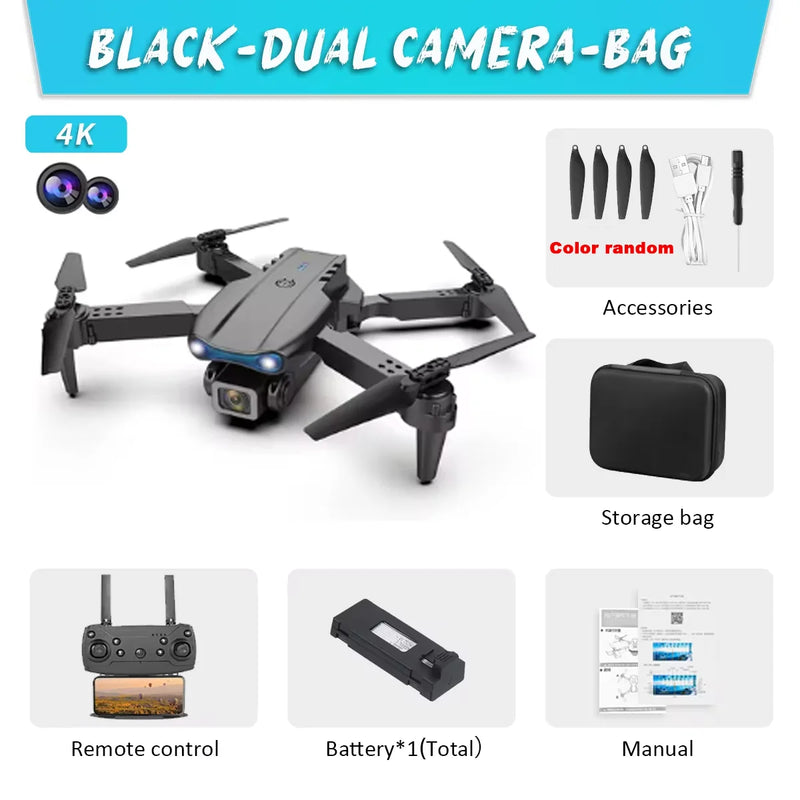 KBDFA E99 Pro 4K Dual-Camera Drone – Foldable WiFi FPV Quadcopter, Altitude Hold, One-Key Takeoff