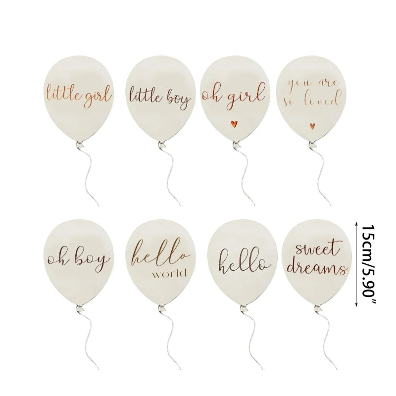 KLV Baby Wooden Balloon Milestone Card – 1-12 Month Newborn Photography Prop & Birthday Gift