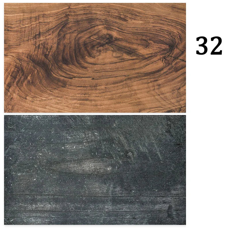 Double-Sided Marble Photography Backdrops 57x87cm Waterproof Photo Studio Props Wood Grain