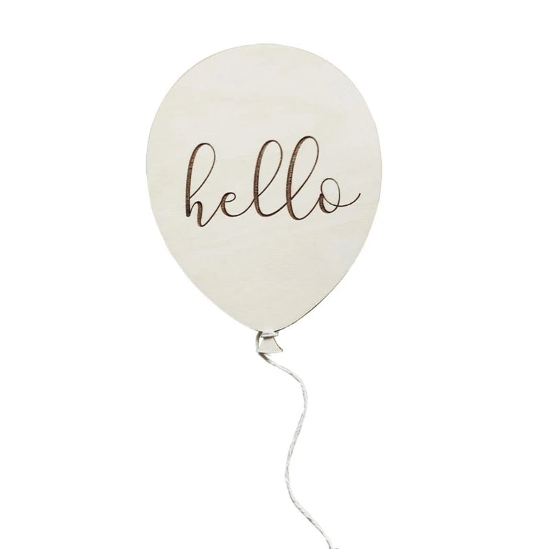 KLV Baby Wooden Balloon Milestone Card – 1-12 Month Newborn Photography Prop & Birthday Gift