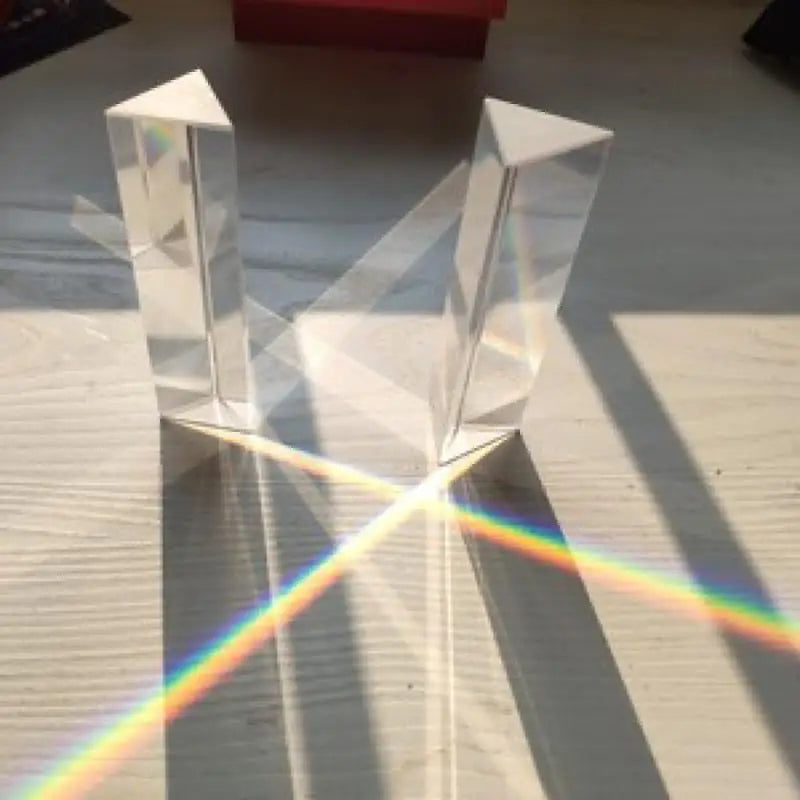 Optical Triangular Prism 25x25x80mm – K9 Glass Rainbow Crystal for Photography & Light Effects