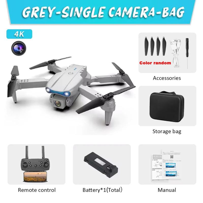 KBDFA E99 Pro 4K Dual-Camera Drone – Foldable WiFi FPV Quadcopter, Altitude Hold, One-Key Takeoff