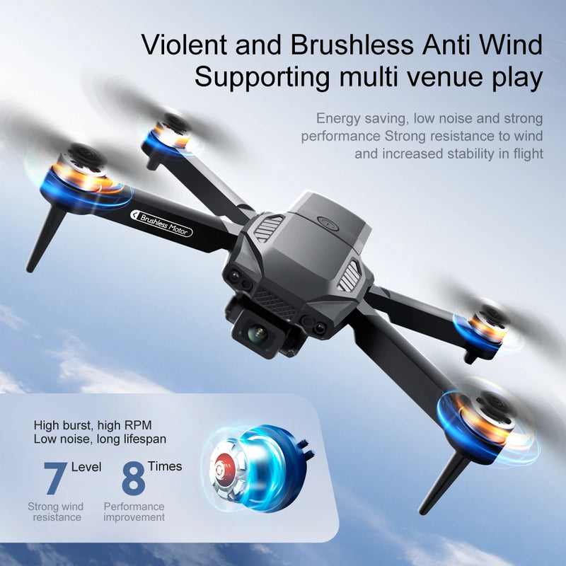 F198 Drone Professional Dual Camera 1080P WIFI FPV HD Aerial Photography Brushless Foldable Drone