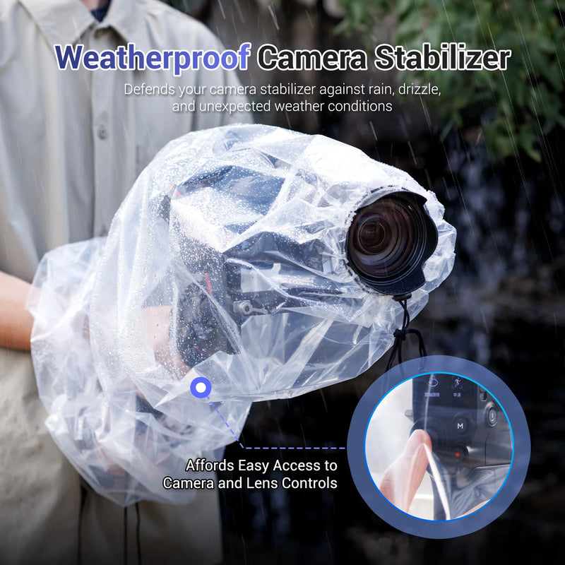 JJC 2-Pack Clear Rain Cover for Camera Stabilizer – Waterproof Protection for DJI RS 4, RS 3, RSC 2