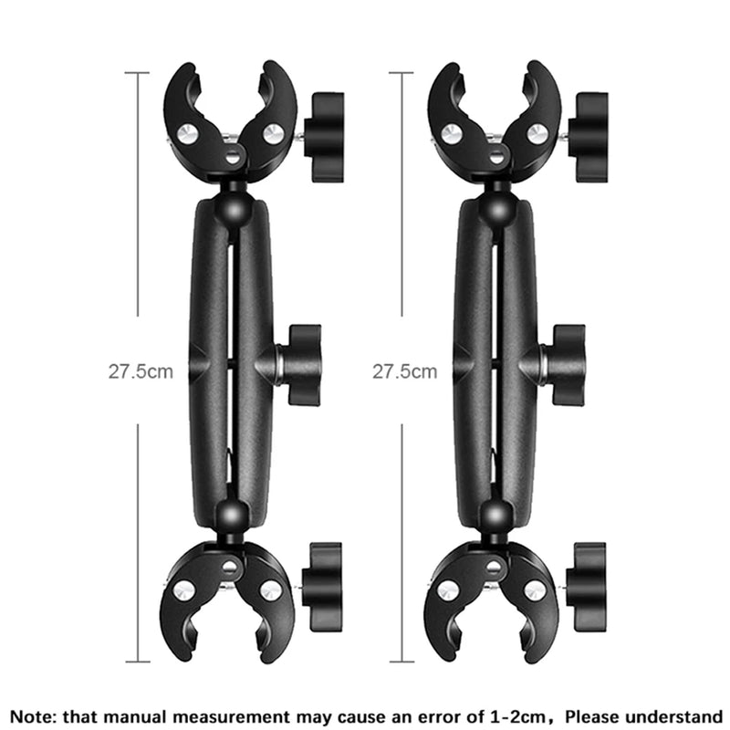 HONGDAK Motorcycle & Bicycle Double Bracket – For Insta360 One X2/X3, GoPro 11/10/9, and Cameras