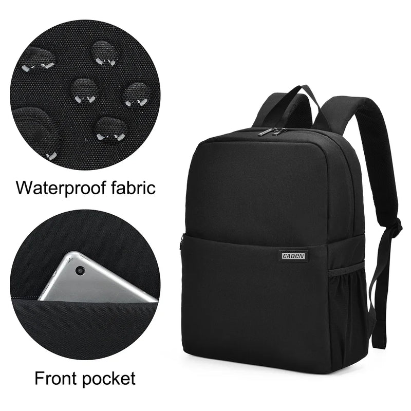 CADEN DSLR Camera Backpack – Wear-Resistant Bag for Canon, Nikon, Sony, Lenses & Laptop