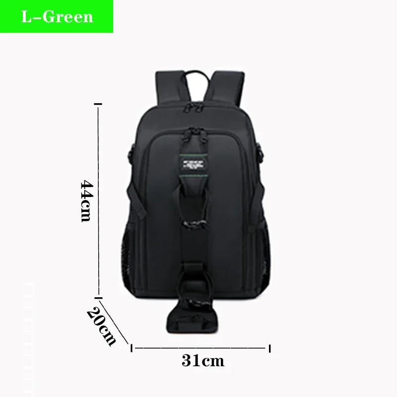 Large Capacity Waterproof Camera Backpack – DSLR/Tripod Photo Bag with Rain Cover