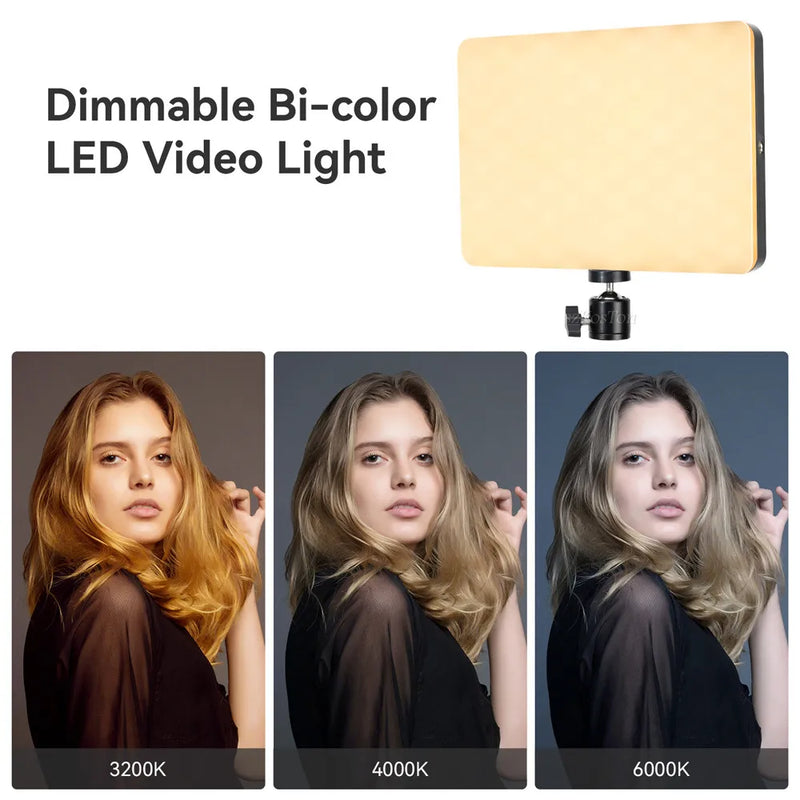 8/12 Inch LED Photography Video Light Panel Kit with Tripod Studio Lamp for Live Streaming & YouTube