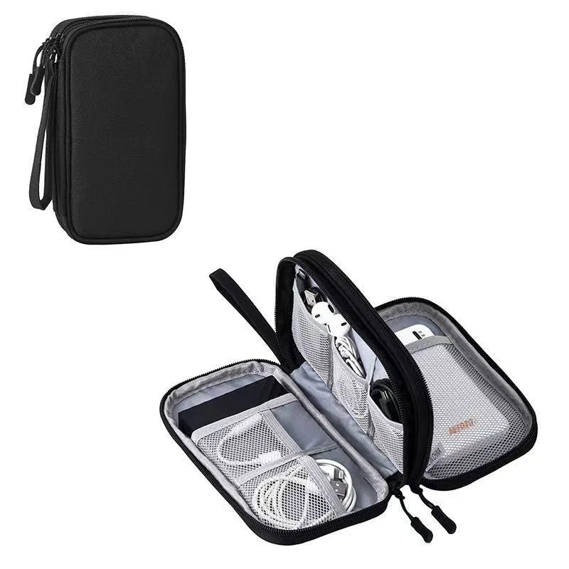 DIXSG Waterproof Travel Organiser – Double-Layer Storage Bag for Cables & Accessories