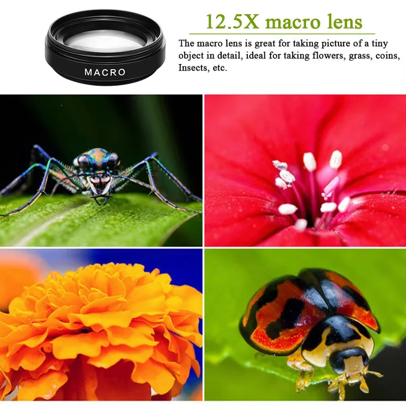 TIDOVE 2-in-1 37mm Wide-Angle & Macro HD Lens Clip – 0.45x 49UV Super Wide for iPhone & Smartphones