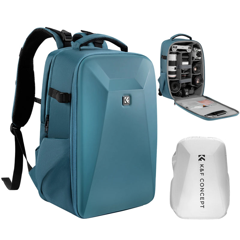 K&F Concept 22L Camera Backpack – Hard-Shell Bag with Tripod Holder & 15.6" Laptop Compartment